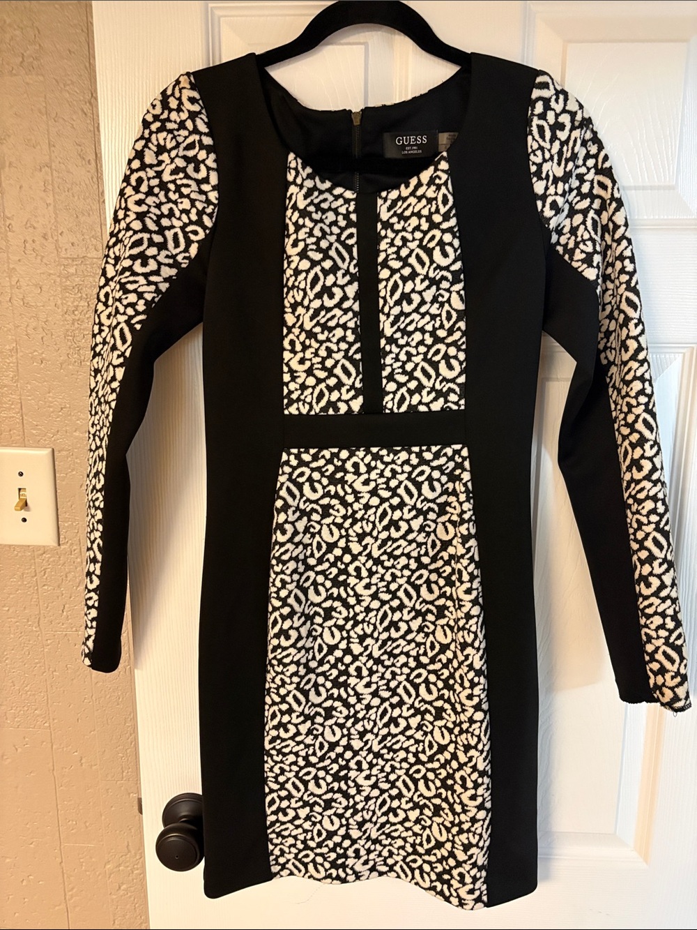 Guess Animal Print Mini Dress Black & White Size 4